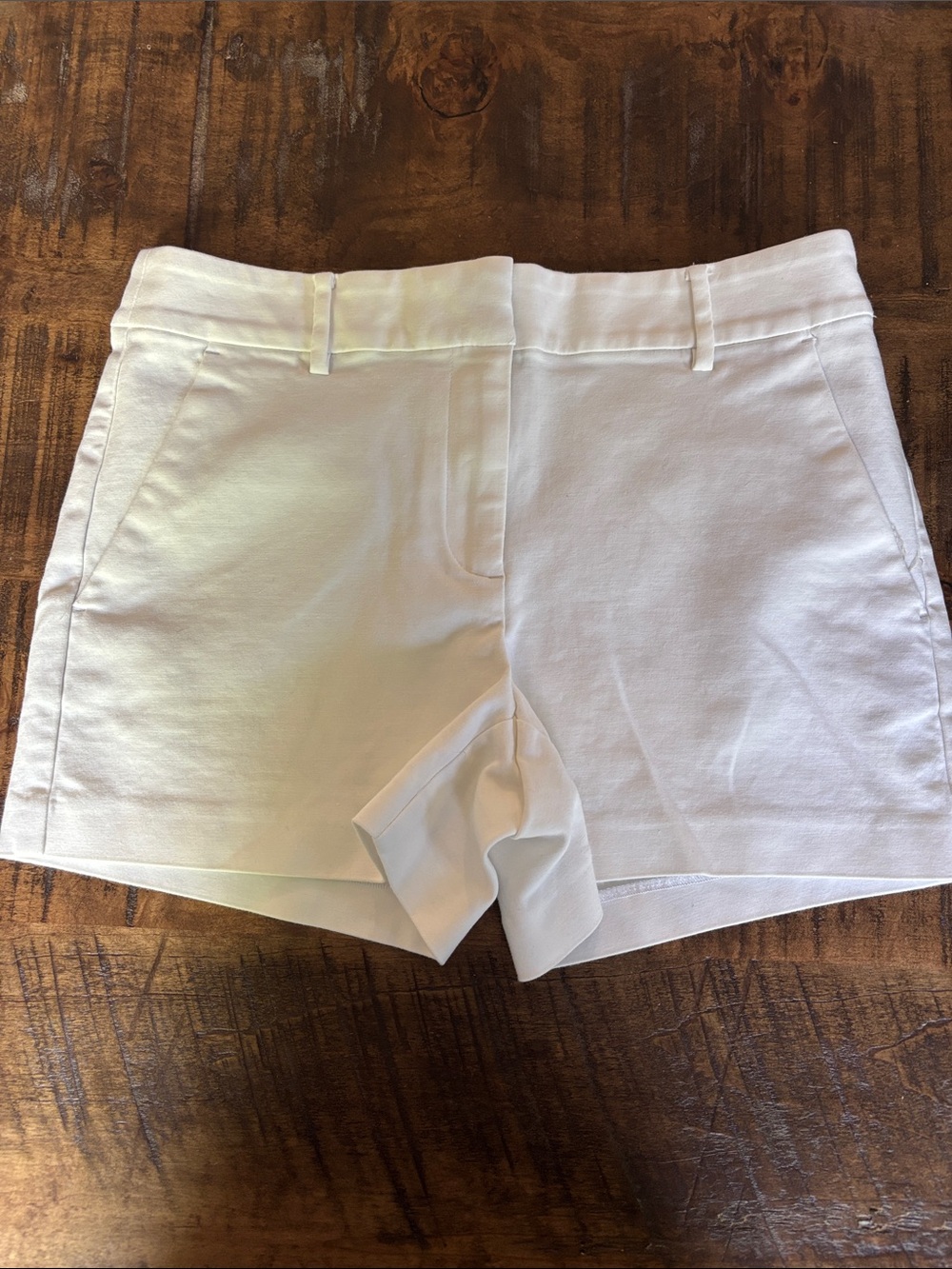 LOFT White High Waist Tailored Shorts